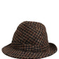 Dolce & Gabbana Brown Checkered Wool Tweed Fedora Capello Hats