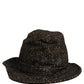 Dolce & Gabbana Gray Melange Blended Textured Tweed Capello Hat