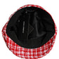 Dolce & Gabbana Red White Tweed Textured Baker Boy Capello Hat