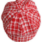 Dolce & Gabbana Red White Tweed Textured Baker Boy Capello Hat
