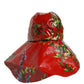 Dolce & Gabbana Glossy Red Floral Wide Brim Bucket Capello Hat