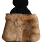 Dolce & Gabbana Black Brown Dyed Rabbit Real Fur Winter Beanie Hat