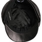 Dolce & Gabbana Black Lambskin Leather Newsboy Capello Hat