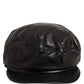 Dolce & Gabbana Black Lambskin Leather Newsboy Capello Hat
