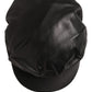 Dolce & Gabbana Black Lambskin Leather Newsboy Capello Hat