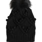 Dolce & Gabbana Black Cashmere Knitted Fur Pom-Pom Beanie One Size Hat