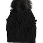 Dolce & Gabbana Black Cashmere Knitted Fur Pom-Pom Beanie One Size Hat