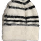 Dolce & Gabbana Black White Striped Angora Knitted Beanie One Size Hat
