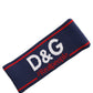 Dolce & Gabbana Navy Blue Wool Knitted D&G Queen Head Band One Size Hat