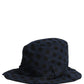Dolce & Gabbana Blue Black Polka Dot Cotton Bucket Capello Hat