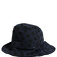 Dolce & Gabbana Blue Black Polka Dot Cotton Bucket Capello Hat