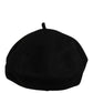 Dolce & Gabbana Black Wool French Style Beret Capello Hat