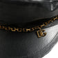 Dolce & Gabbana Black Cotton Gold DG Chain Baker Boy Capello Hat