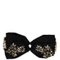 Dolce & Gabbana Black Silk Crystal Embellishment One Size Headband