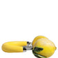 Dolce & Gabbana Yellow Vibrant Lemon Leather Headset Headphones