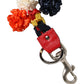 Dolce & Gabbana Raffia Leather Clasp Finder Chain Keyring Multicolor