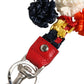 Dolce & Gabbana Raffia Leather Clasp Finder Chain Keyring Multicolor