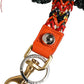 Dolce & Gabbana Raffia Leather Clasp Finder Chain Keyring Multicolor