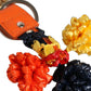 Dolce & Gabbana Raffia Leather Clasp Finder Chain Keyring Multicolor