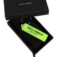 Dolce & Gabbana Neon Green Logo Print Charm Metal Keychain Keyring