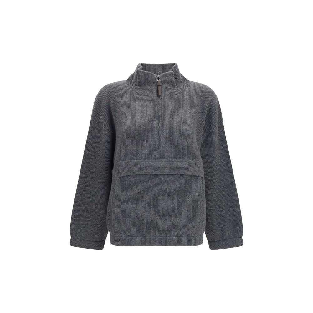 Brunello Cucinelli Gray Cashmere Sweatshirt