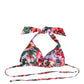 Dolce & Gabbana Multicolor Floral Triangle Beachwear Bikini Top