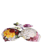 Dolce & Gabbana White Floral Print Nylon Beachwear Bikini Top