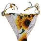 Dolce & Gabbana Bottom White Sunflower Nylon Beachwear Bikini