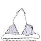 Dolce & Gabbana Black White Checkered Halter Beachwear Bikini Top