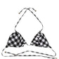 Dolce & Gabbana Black White Checkered Halter Beachwear Bikini Top