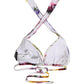 Dolce & Gabbana White Floral Print Triangle Beachwear Bikini Top