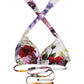 Dolce & Gabbana White Floral Print Triangle Beachwear Bikini Top