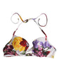 Dolce & Gabbana White Floral Print Nylon Beachwear Bikini Top