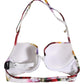 Dolce & Gabbana White Floral Print Nylon Beachwear Bikini Top