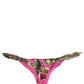 Dolce & Gabbana Fuchsia Pink Fig Print Beachwear Bikini Bottom