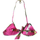 Dolce & Gabbana Fuchsia Pink Fig Print Beachwear Bikini Top