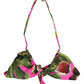 Dolce & Gabbana Fuchsia Pink Fig Print Beachwear Bikini Top