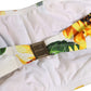 Dolce & Gabbana White Sunflower Print Bandeau Beachwear Bikini Top
