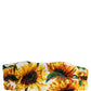 Dolce & Gabbana White Sunflower Print Bandeau Beachwear Bikini Top