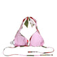 Dolce & Gabbana Pink Floral Print Triangle Beachwear Bikini Top