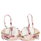 Dolce & Gabbana Pink Floral Print Underwire Beachwear Bikini Top