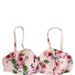 Dolce & Gabbana Pink Floral Print Underwire Beachwear Bikini Top