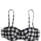 Dolce & Gabbana Black White Gingham Check Beachwear Bikini Top