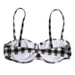 Dolce & Gabbana Black White Gingham Check Beachwear Bikini Top