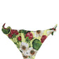 Dolce & Gabbana Yellow Floral Print Nylon Beachwear Bikini Bottom
