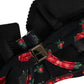 Dolce & Gabbana Black Floral Print Underwire Beachwear Bikini Top