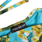 Dolce & Gabbana Blue Floral Print Nylon Beachwear Bikini Bottom