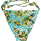 Dolce & Gabbana Blue Floral Print Nylon Beachwear Bikini Bottom