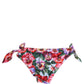 Dolce & Gabbana White Floral Print Nylon Beachwear Bikini Bottom