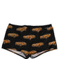 Dolce & Gabbana Black Car Print Swim Trunk Beachwear Swimwear